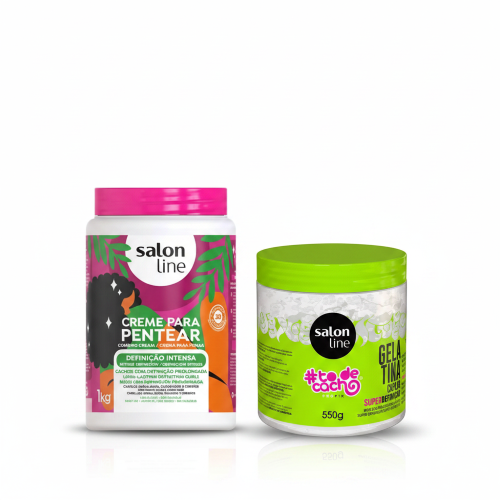 Pack Duo Salon Line – Crème Intense Définition 1 KG + Gel Super Définition 550 G